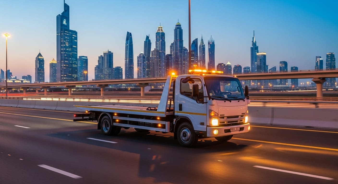 Dubai Recovery tow truck ready for 24/7 dispatch across Dubai